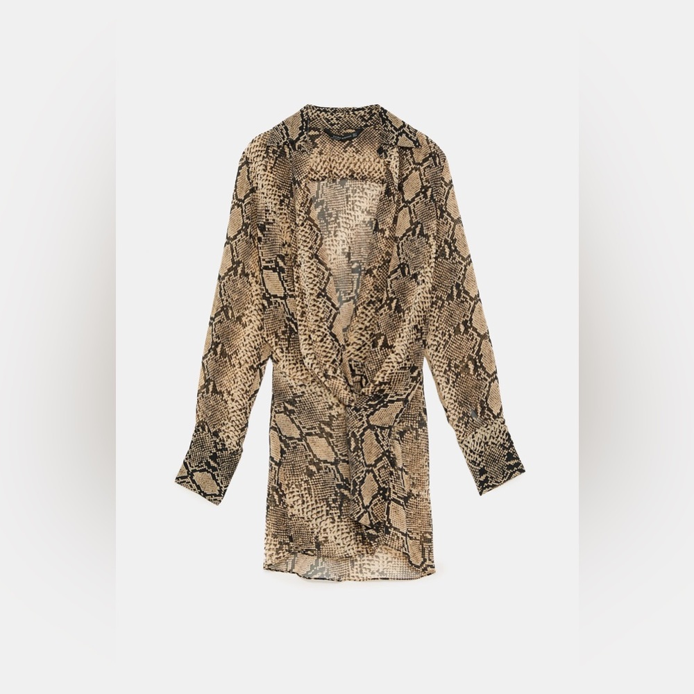 Zara Snake Python Drape Wrap Blouse - image 7